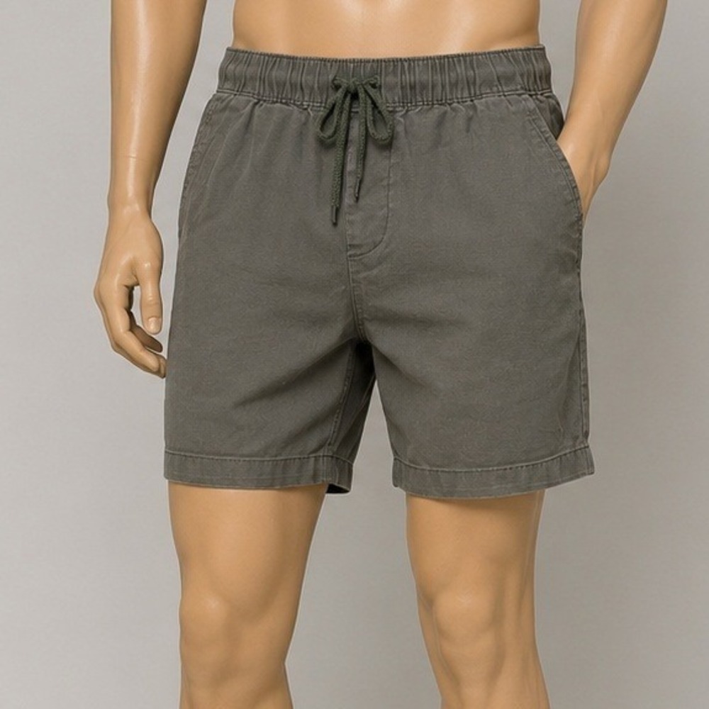 ASOS Mens Shorts Olive Green Elastic‎ Waist Drawstring W28